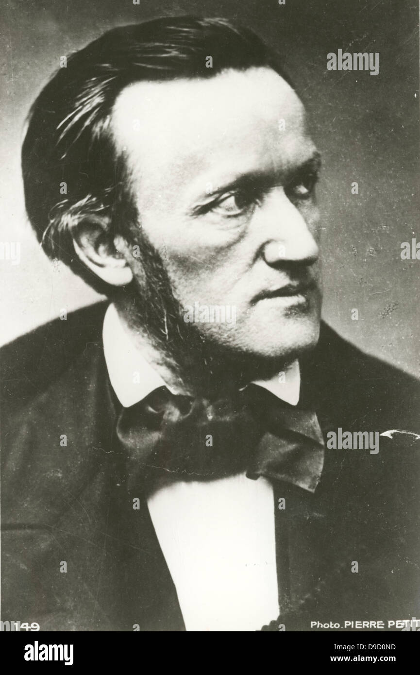 (Wilhelm) Richard Wagner (1813-1883), deutscher Komponist, Dirigent und Regisseur. Er baute das Festspielhaus Bayreuth, die im Jahre 1876 geöffnet mit Das Rheingold seine Musik Dramen auf der Bühne. Foto. Stockfoto