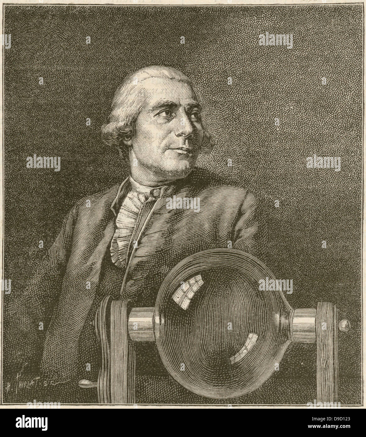 Joseph-Michel Montgolfier (1740-1810) Französische Papiermacher, Erfinder des Hydraulikzylinders (Pumpe) und, zusammen mit seinem Bruder Jules-Etienne, Erfinder der Heißluftballon Etienne machte den ersten bemannten Flug. Stockfoto
