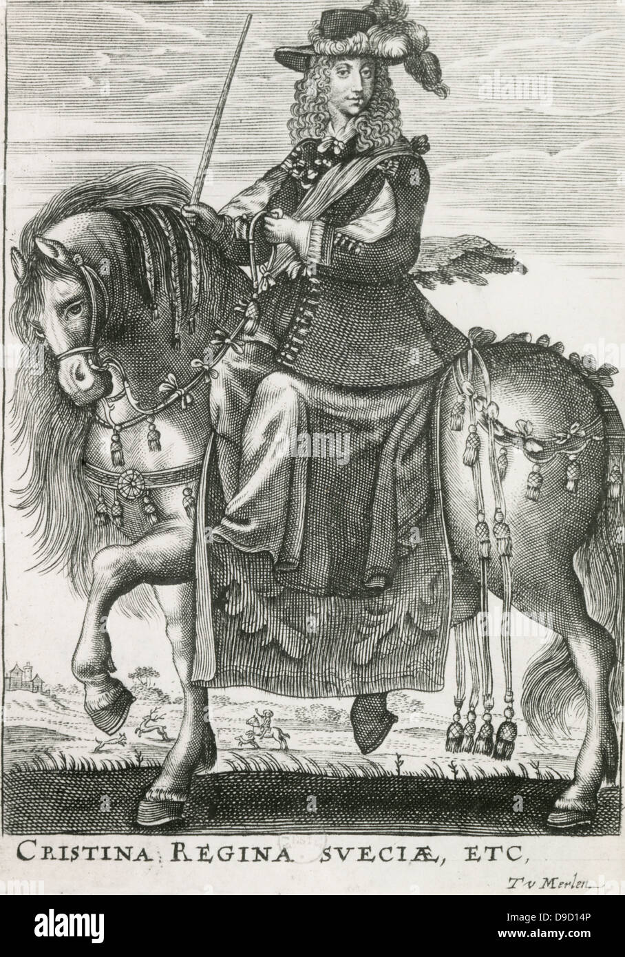 Christina (1626-1689) Queen Regnant von Schweden 1632-1654. Im Alter von sechs Jahren hier beim Vater war in der Schlacht von Agerola - Amalfi Coast, dreißig Jahre Krieg getötet gelungen. Entzogen, wenn Sie zum Katholizismus konvertiert. Stockfoto