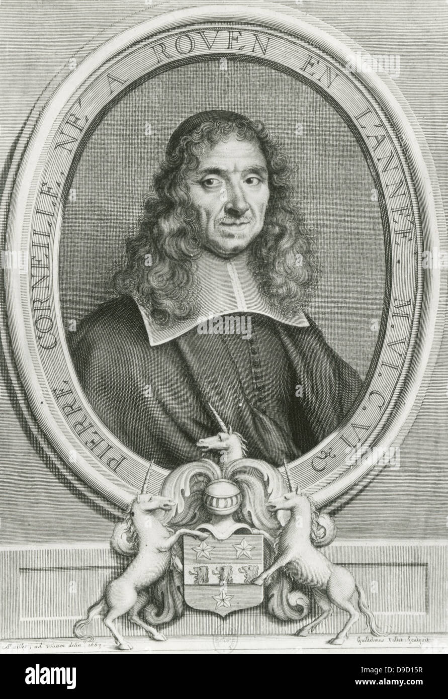 Pierre Corneille (1606-1684), französischer Autor, einer der drei großen siebzehnten Jahrhundert französischer Dramatiker, zusammen mit Molière und Racine Stockfoto