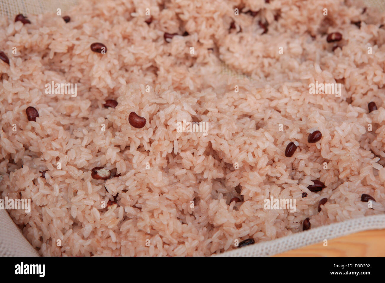 Reis und roten Bohnen Stockfoto