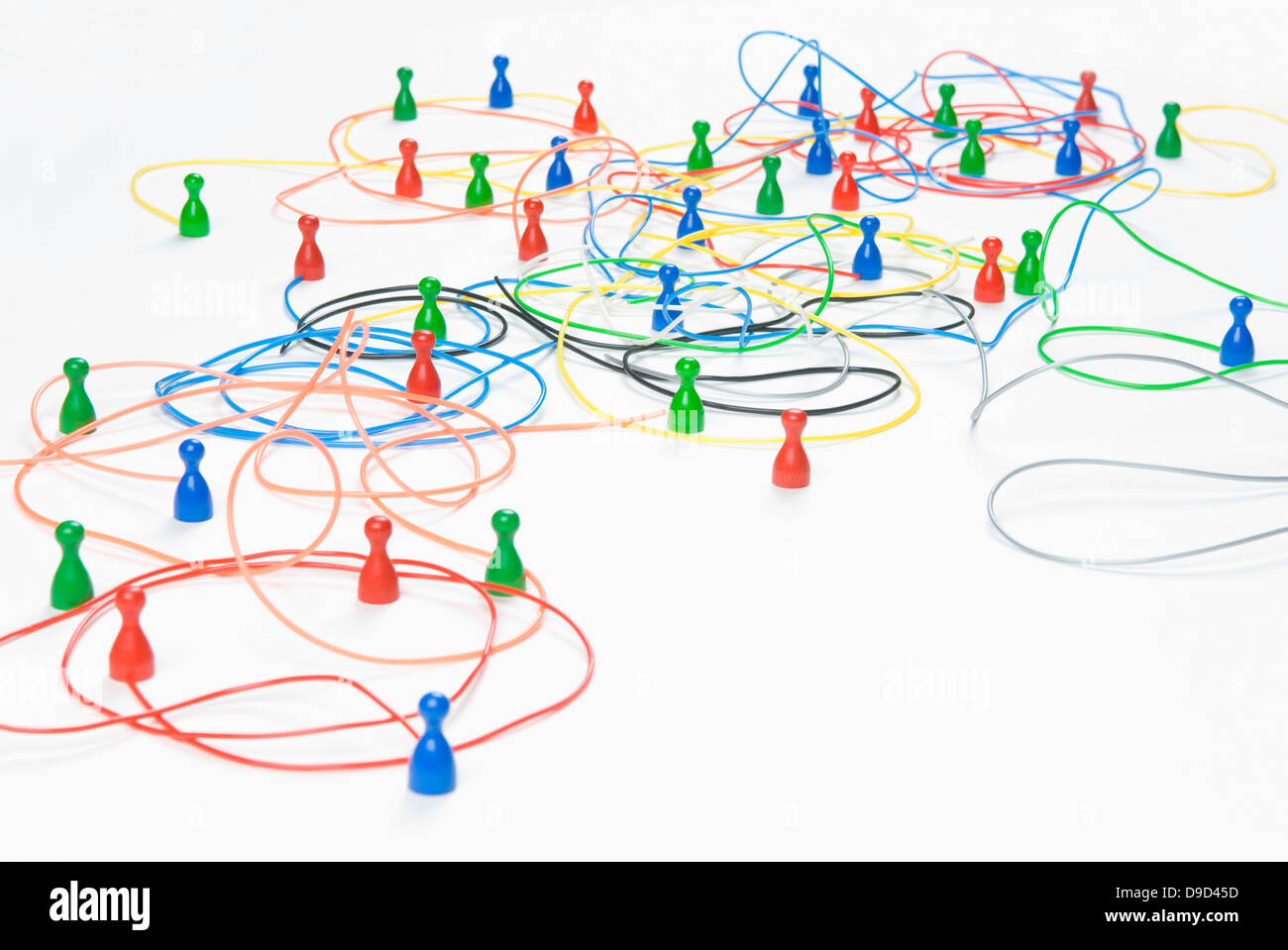 Vernetzen Sie sich mit Figuren, Nahaufnahme Stockfoto