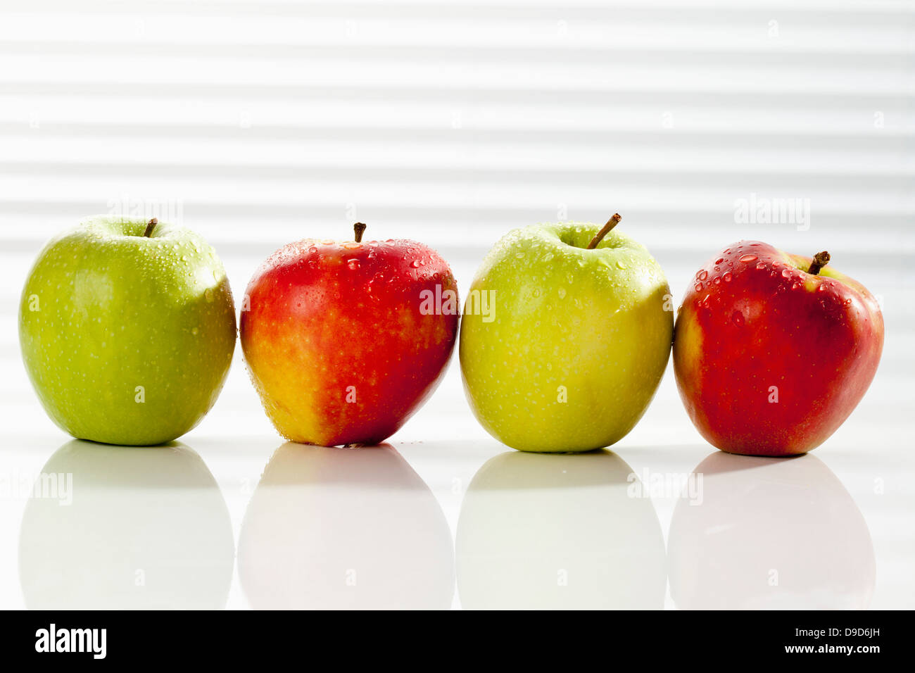 Rote und grüne Äpfel, Nahaufnahme Stockfoto