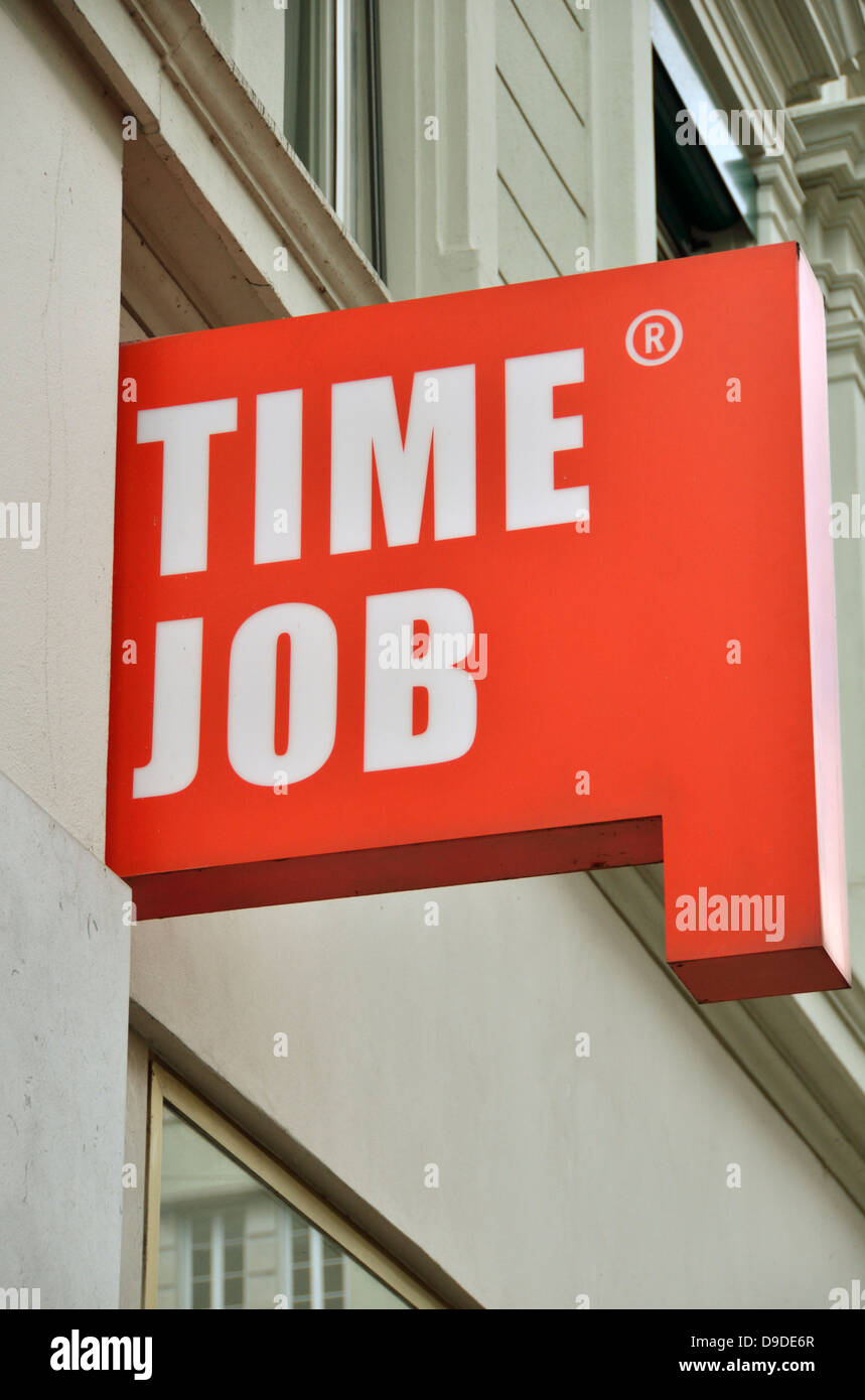 Zeit Job Arbeitsagentur, Zürich, Schweiz. Stockfoto