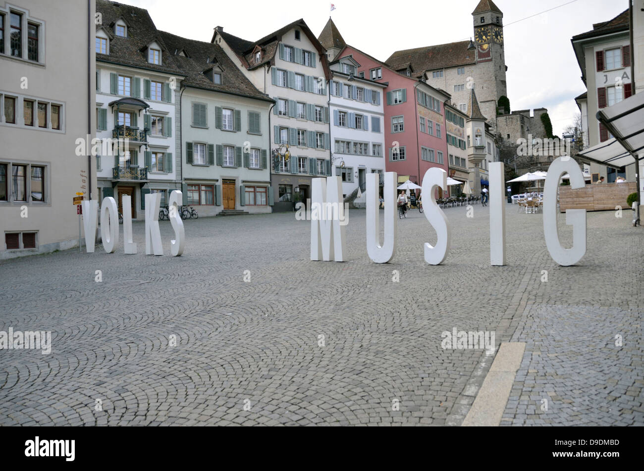 "Volksmusik" melden Sie sich am Hauptplatz, Rapperswil, St. Gallen, Schweiz. Stockfoto