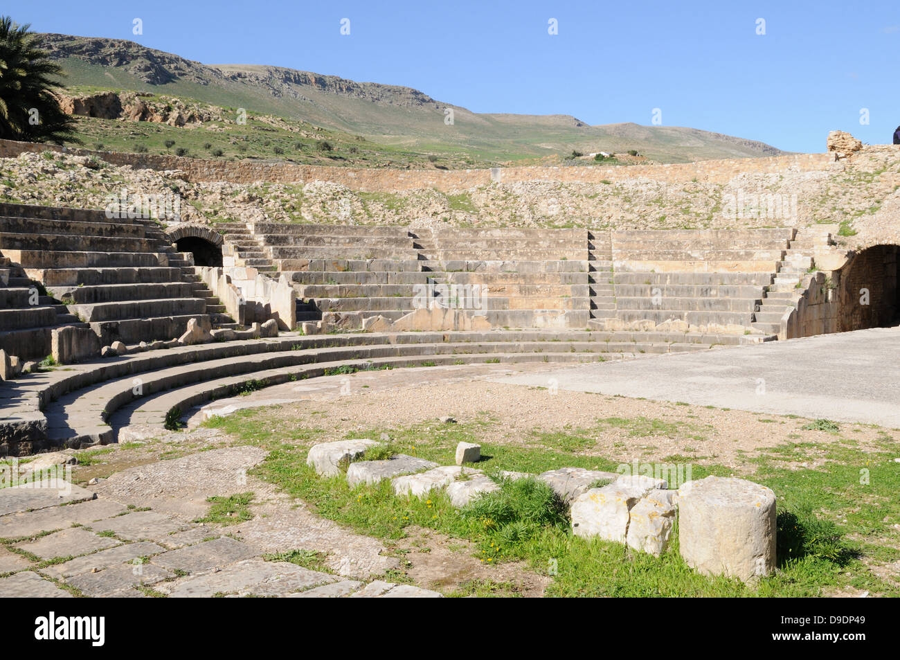 Das Amphitheater in Bulla Regia Roman Stadt Jendouda Tunesien Stockfoto
