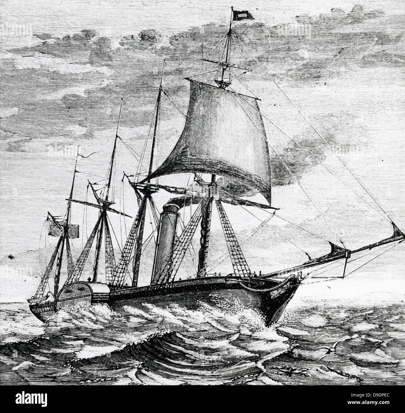 SS "Great Western" (1837) transatlantischen Raddampfer von Isambard Kingdom Brunel entworfenen. Gravur von 1882 Stockfoto