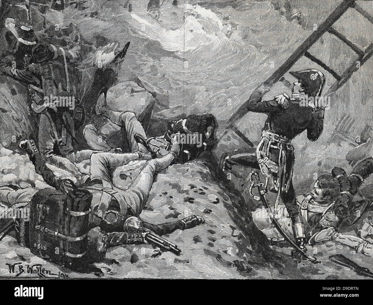 Napoleonische Kriege: Jean Lannes, Herzog von Montebello (1769-1809) am französischen Angriff auf Regensburg. Stockfoto