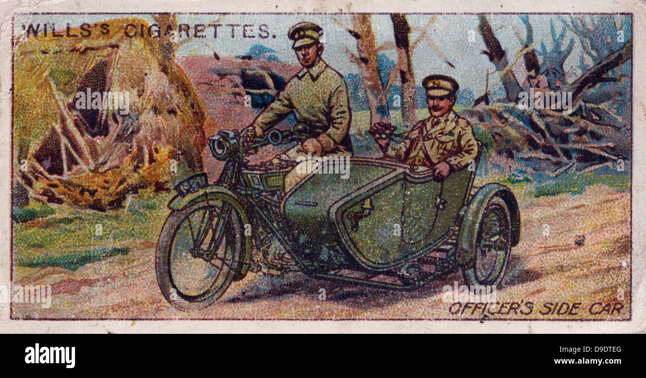 Militärische Motoren Serie, 1916: britischer Offizier Beiwagen. Stockfoto