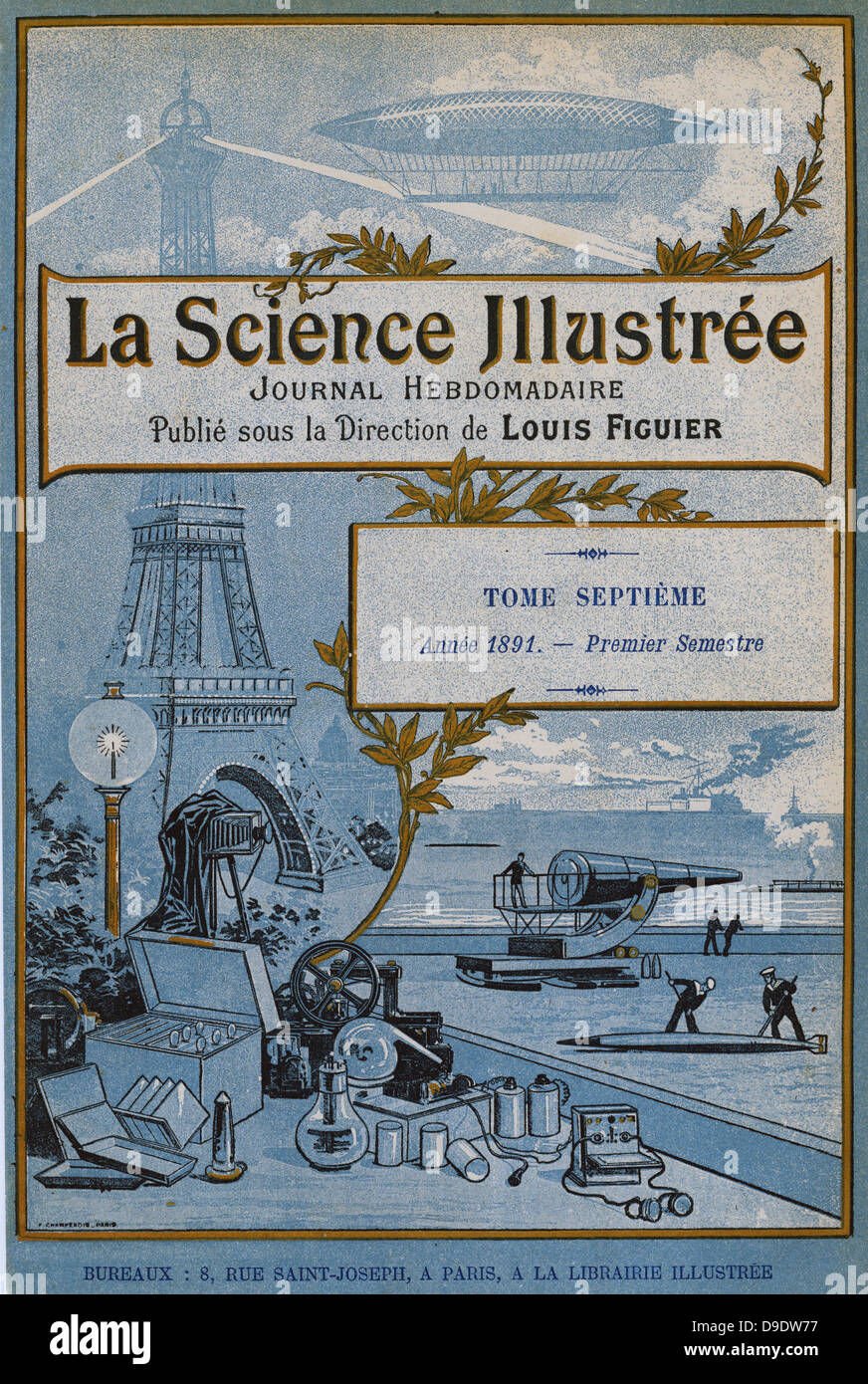 Cover der französischen wöchentliche wissenschaftliche Magazinr - 1891. Stockfoto