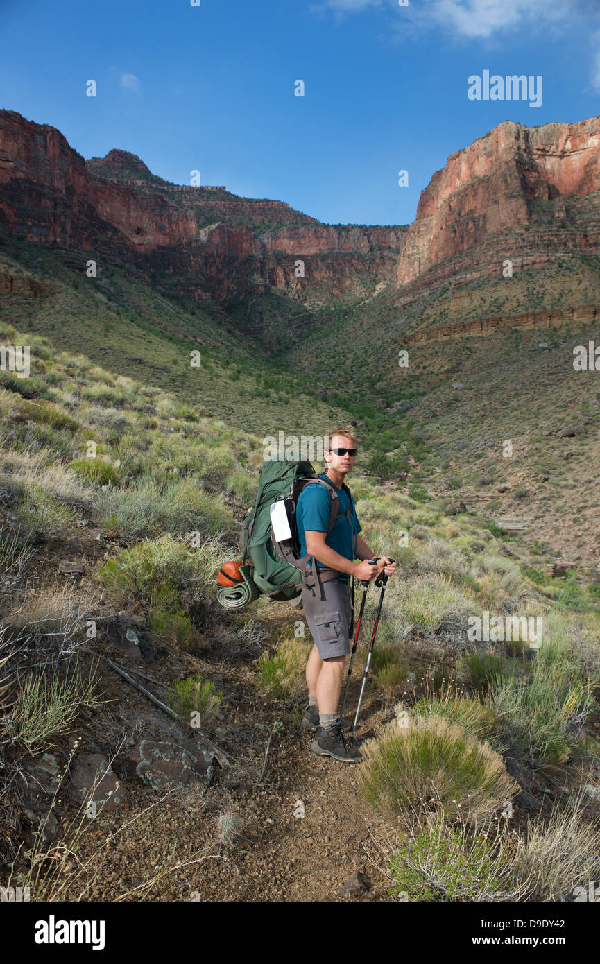 Menschen wandern, neue Hance, Grandview Wandern, Grand Canyon, Arizona, USA Stockfoto