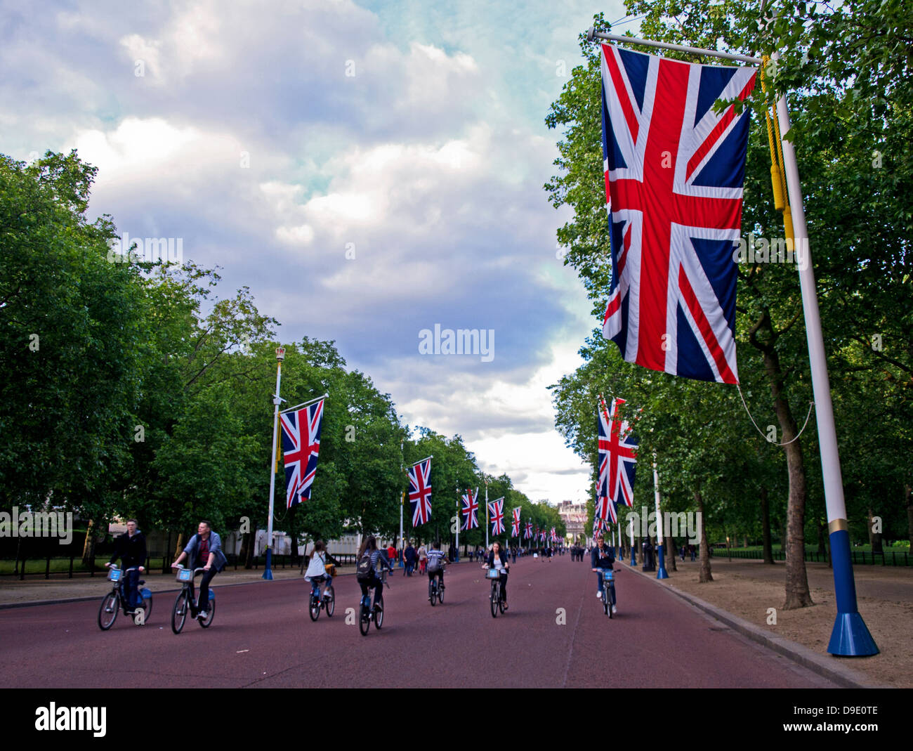 Union Fahnen zu schmücken, Einkaufszentrum, City of Westminster, London, England, Vereinigtes Königreich Stockfoto