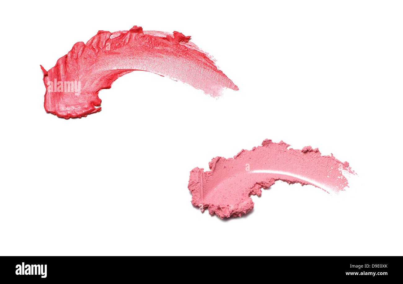 Lippenstift Crush Fleck auf einem weißen Hintergrund ausschneiden Stockfoto