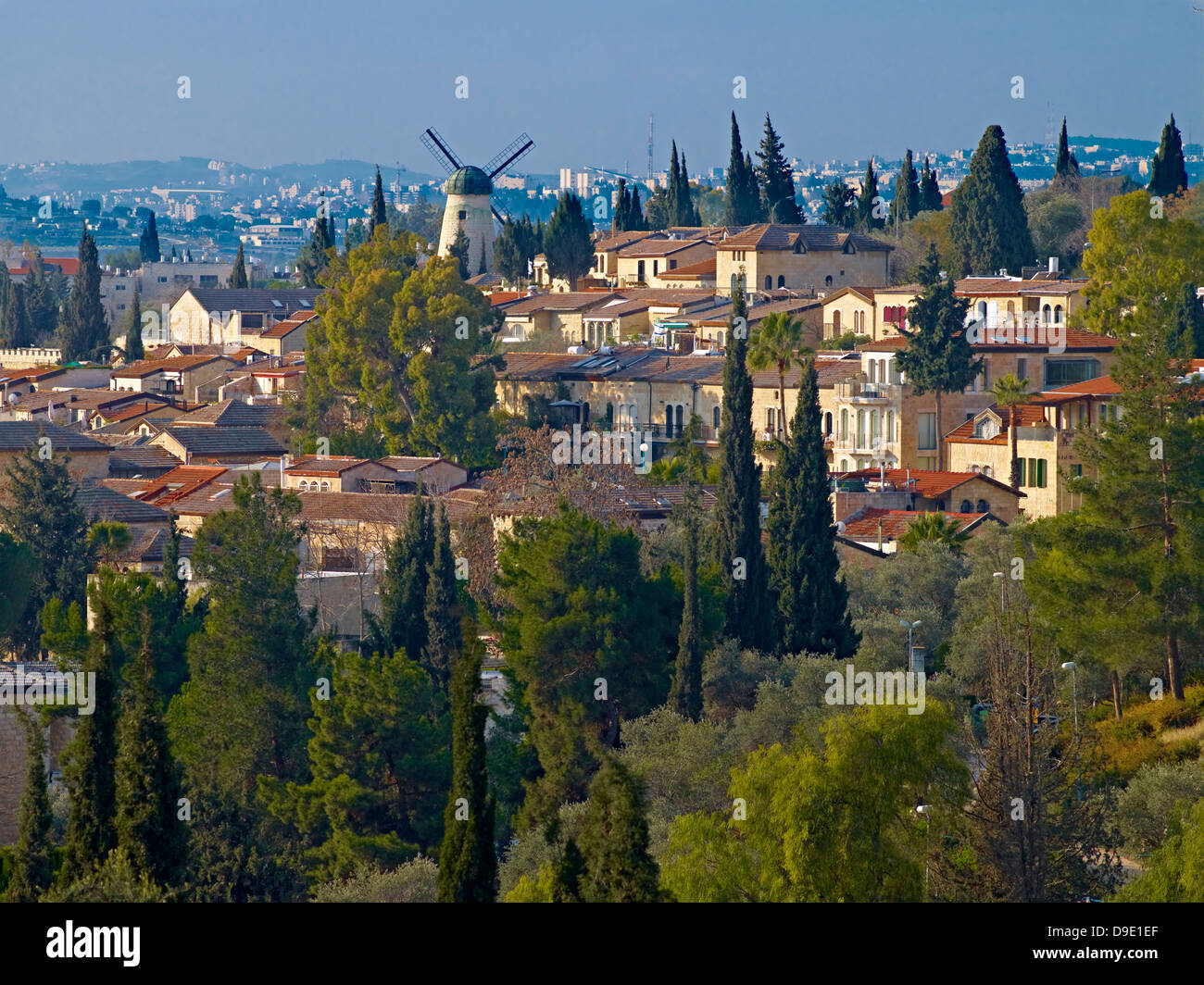 Montefiore Windmühle in Yemin Moshe Nachbarschaft, Jerusalem, Israel Stockfoto