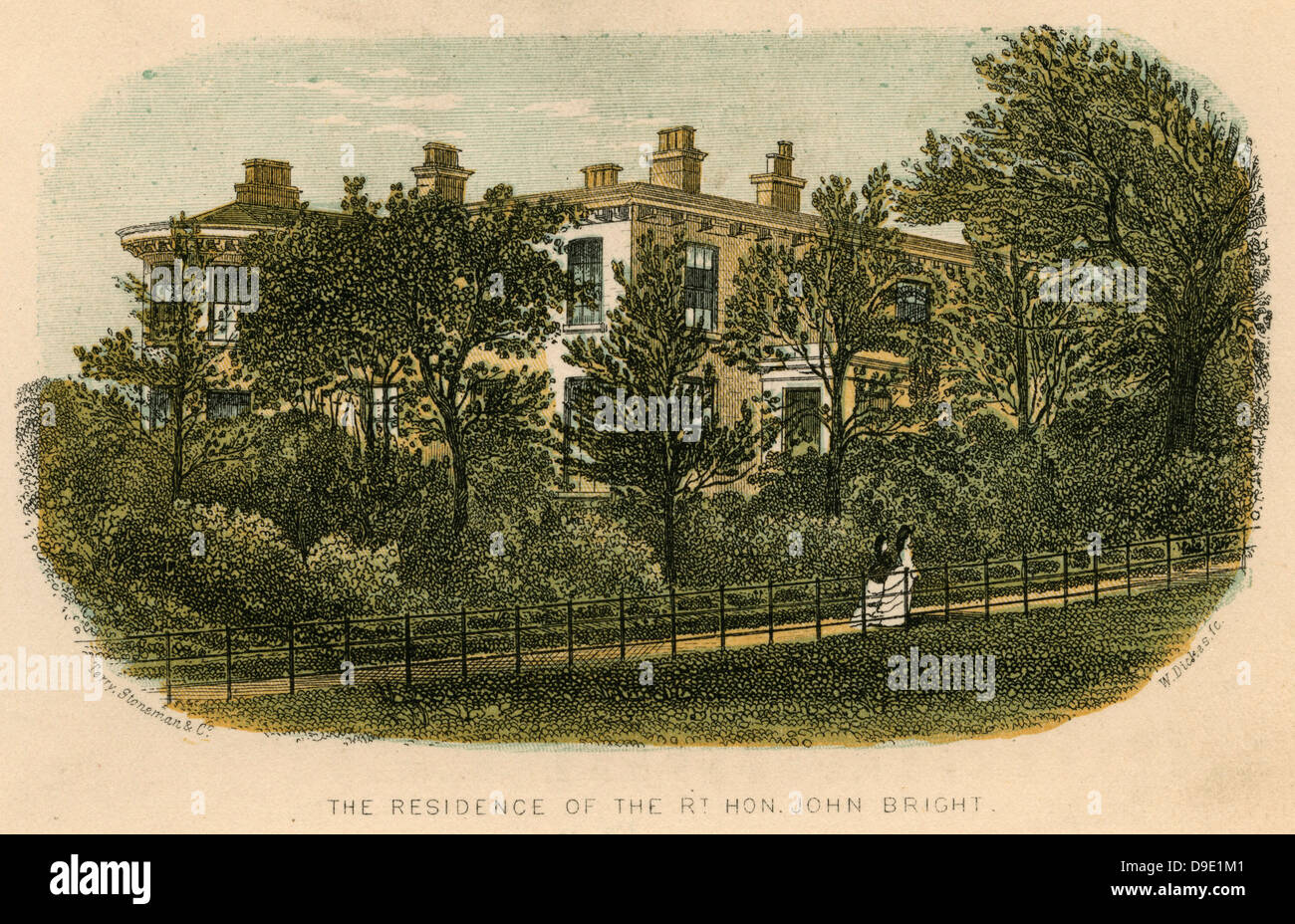 John Bright (1811-1889) britische radikale Staatsmann und MP.   "Eine Ash". Bright Haus in der Nähe von Rochdale, Lancashire. Engavig 1878. Stockfoto