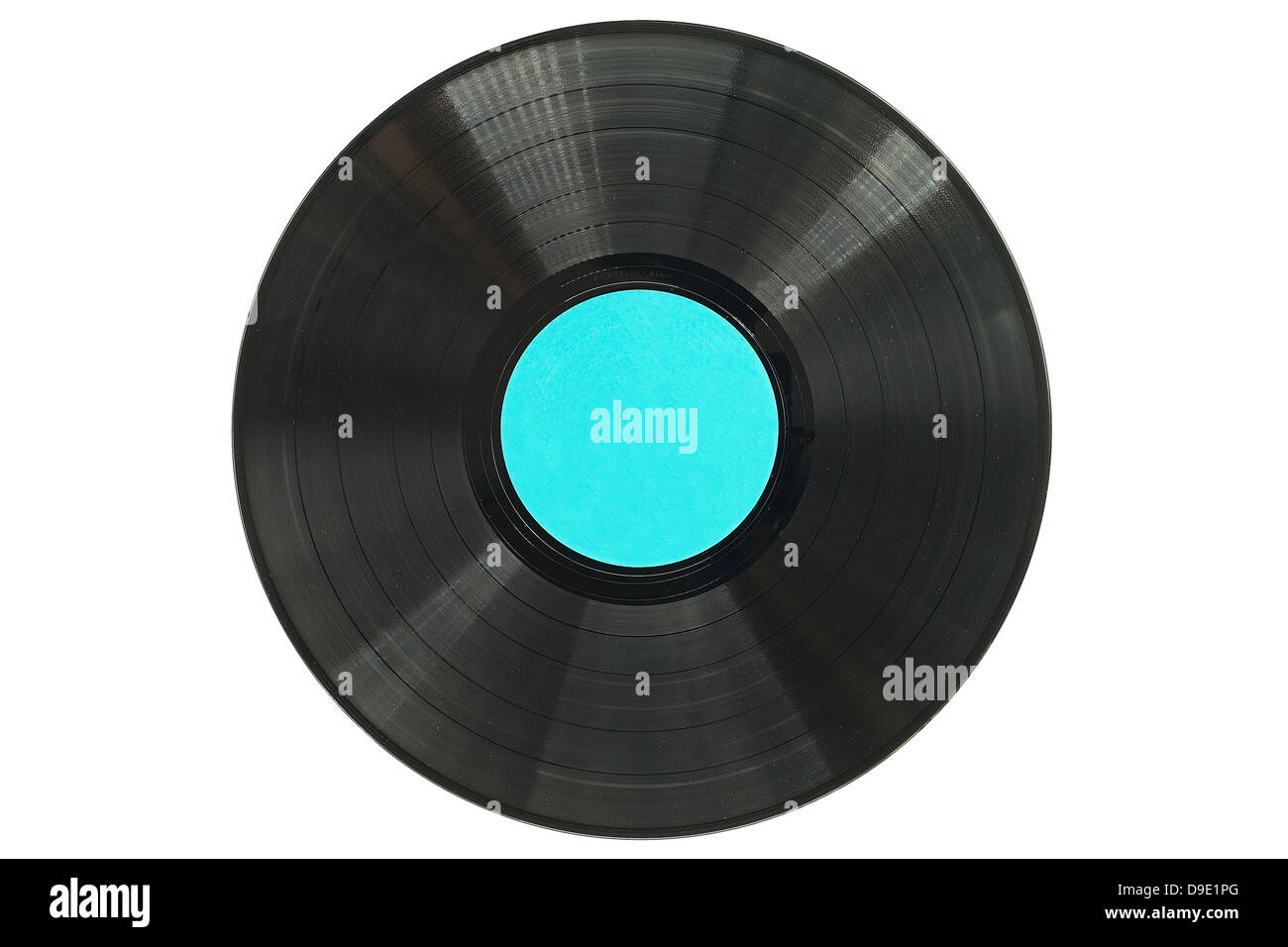 Vinyl-Schallplatte, die isoliert auf weißem Hintergrund Stockfoto