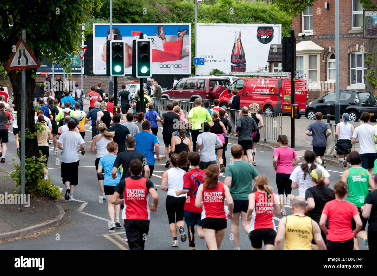 Zwei Schlösser verkehren zwischen Warwick und Kenilworth Burgen. Stockfoto