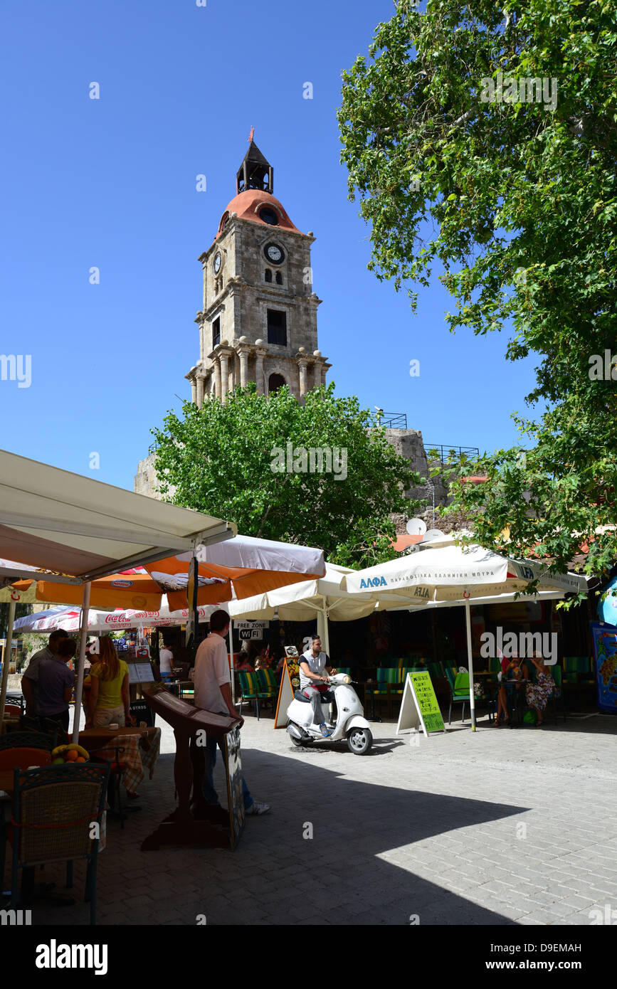 Byzantinische Glockenturm, Altstadt, Altstadt von Rhodos, Rhodos (Rodos), die Dodekanes, Region südliche Ägäis, Griechenland Stockfoto