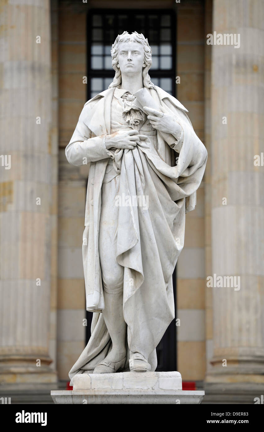 Statue Friedrich Schiller vor Concert Hall, Schinkelbau, Gendarmen Markt, Bezirk Mitte, Berlin, Deutschland, Europa Stockfoto