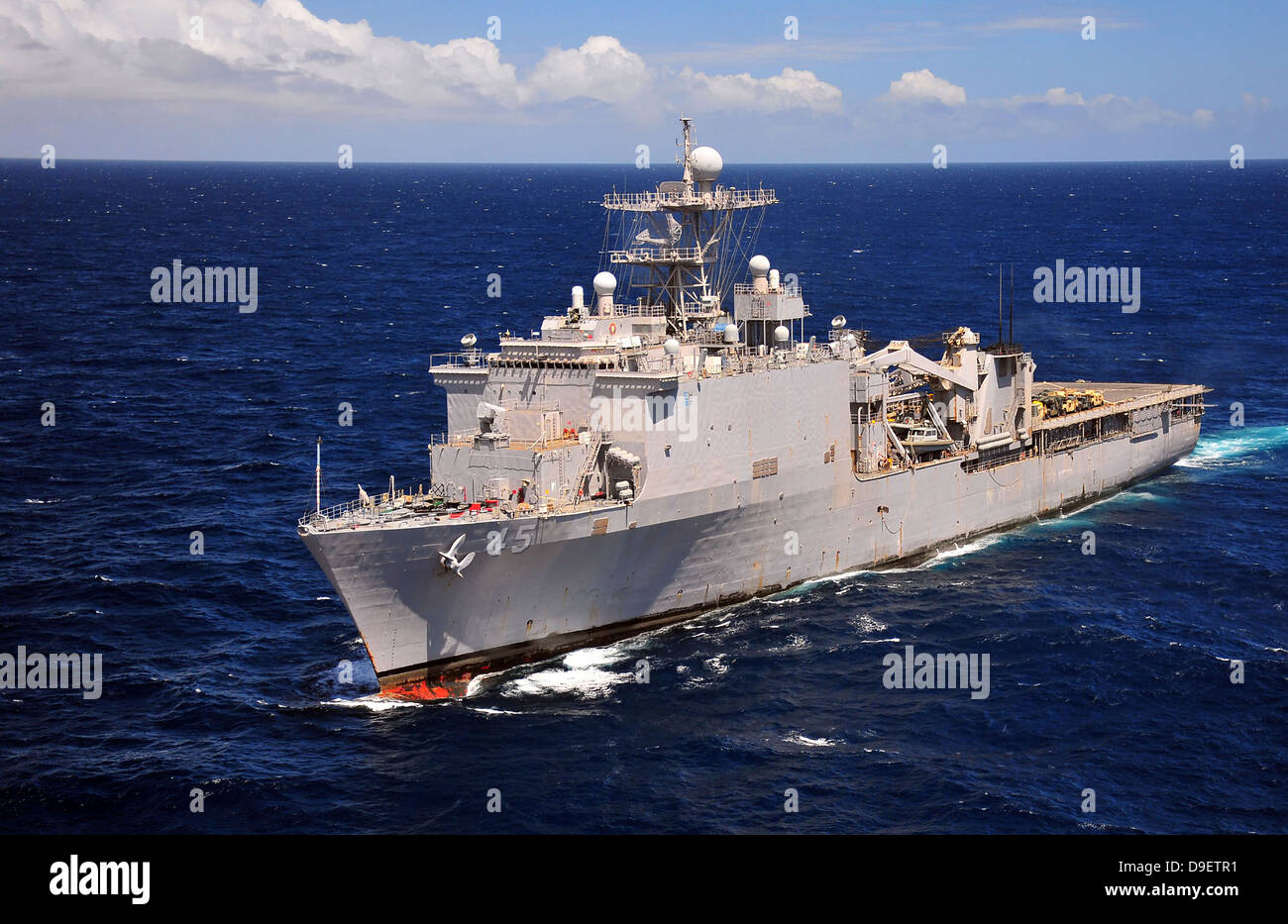 USS Comstock Transite im Indischen Ozean. Stockfoto