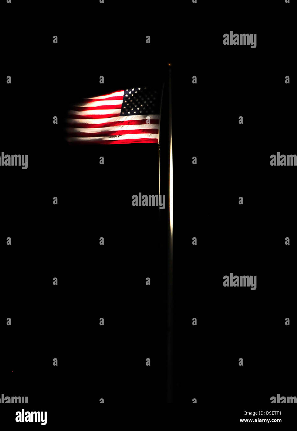 25. August 2011 - fliegt die amerikanische Flagge über Naval Station Guantanamo Bay auf Kuba. Stockfoto