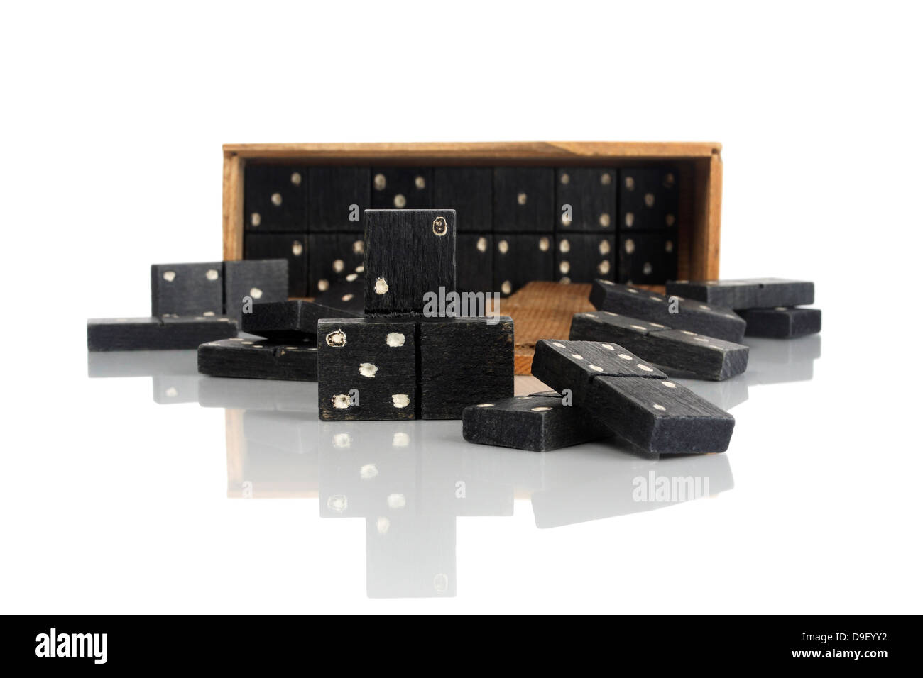 Alte alte Domino Domino Spiel Stockfoto