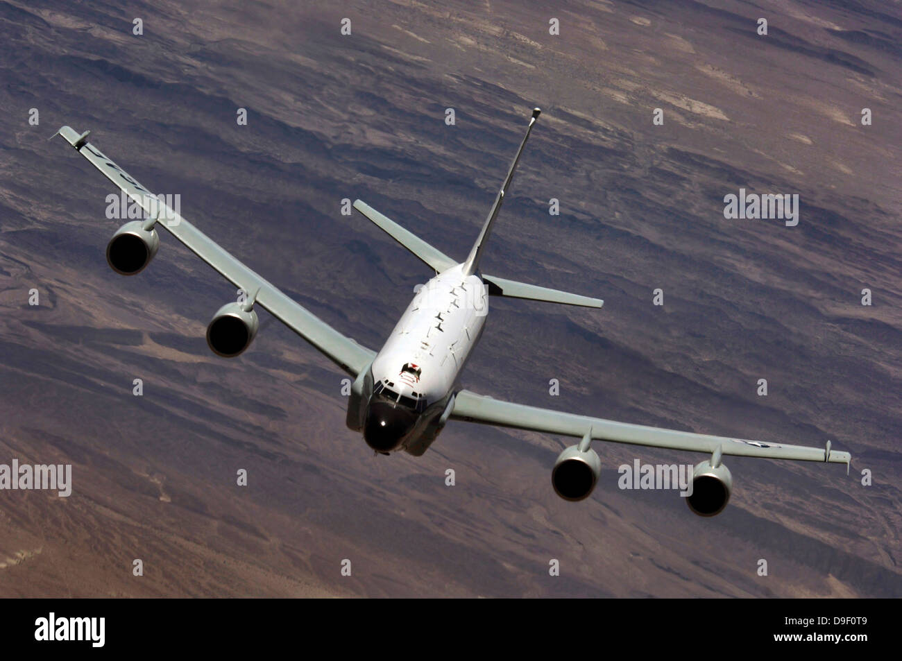 Ein US-Air Force RC-135 Rivet Joint Aufklärungsflugzeug. Stockfoto