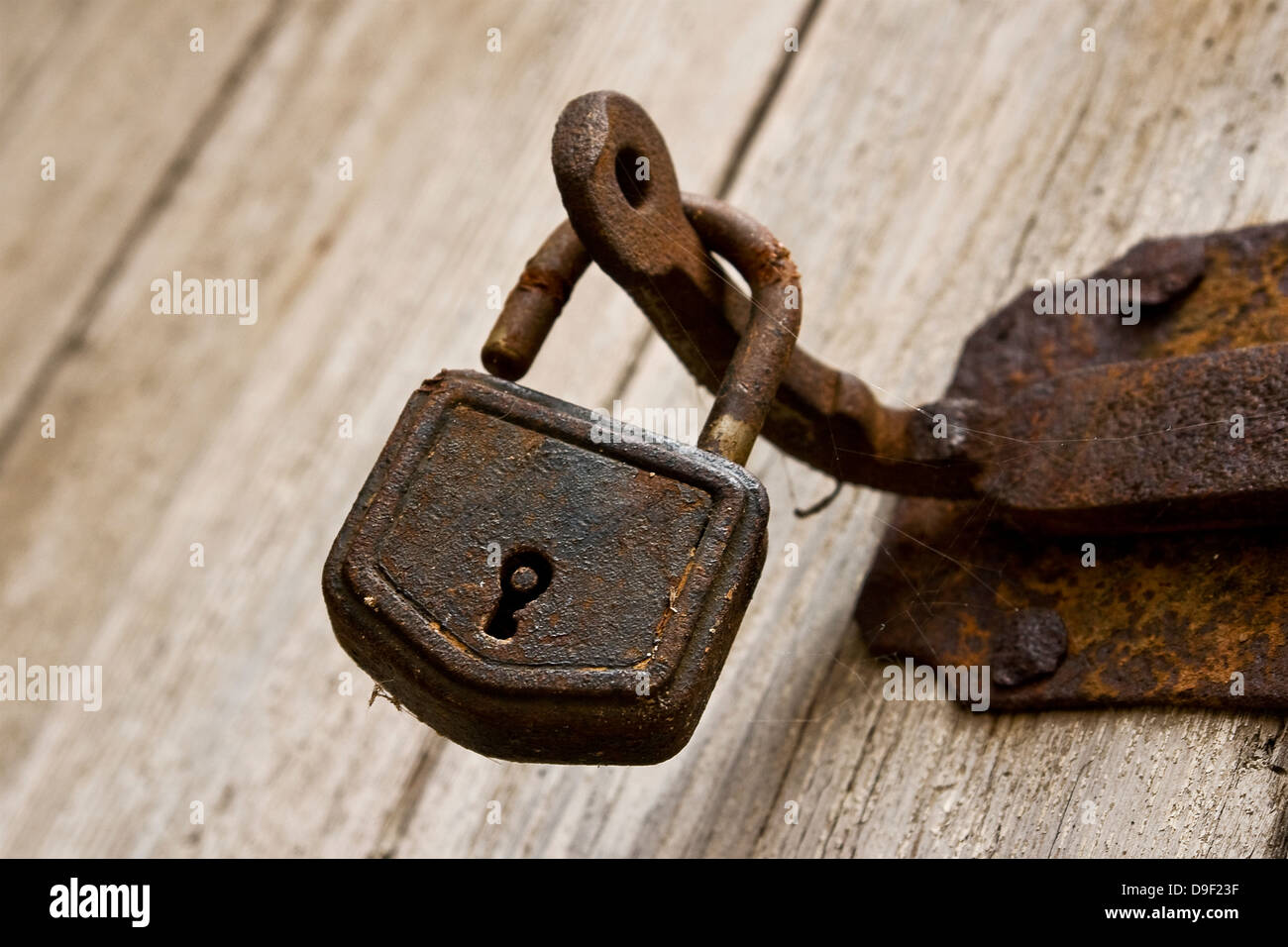 Altes Schloss eine stabile Tür, Schloss alt aus ein Scheunentor Stockfoto