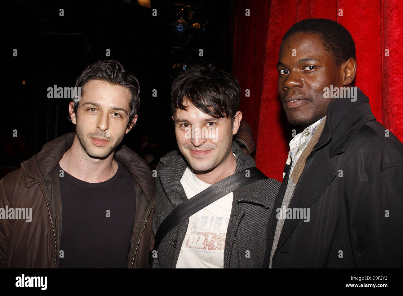 Jeremy Strong, Reise Cullman und Stephen Tyrone Williams Öffnung Nacht nach der Party für die Off-Broadway-Produktion von der "Flur-Trilogie: Nursing" am Dublin 6 Restaurant New York City, USA - 24.02.11 Stockfoto