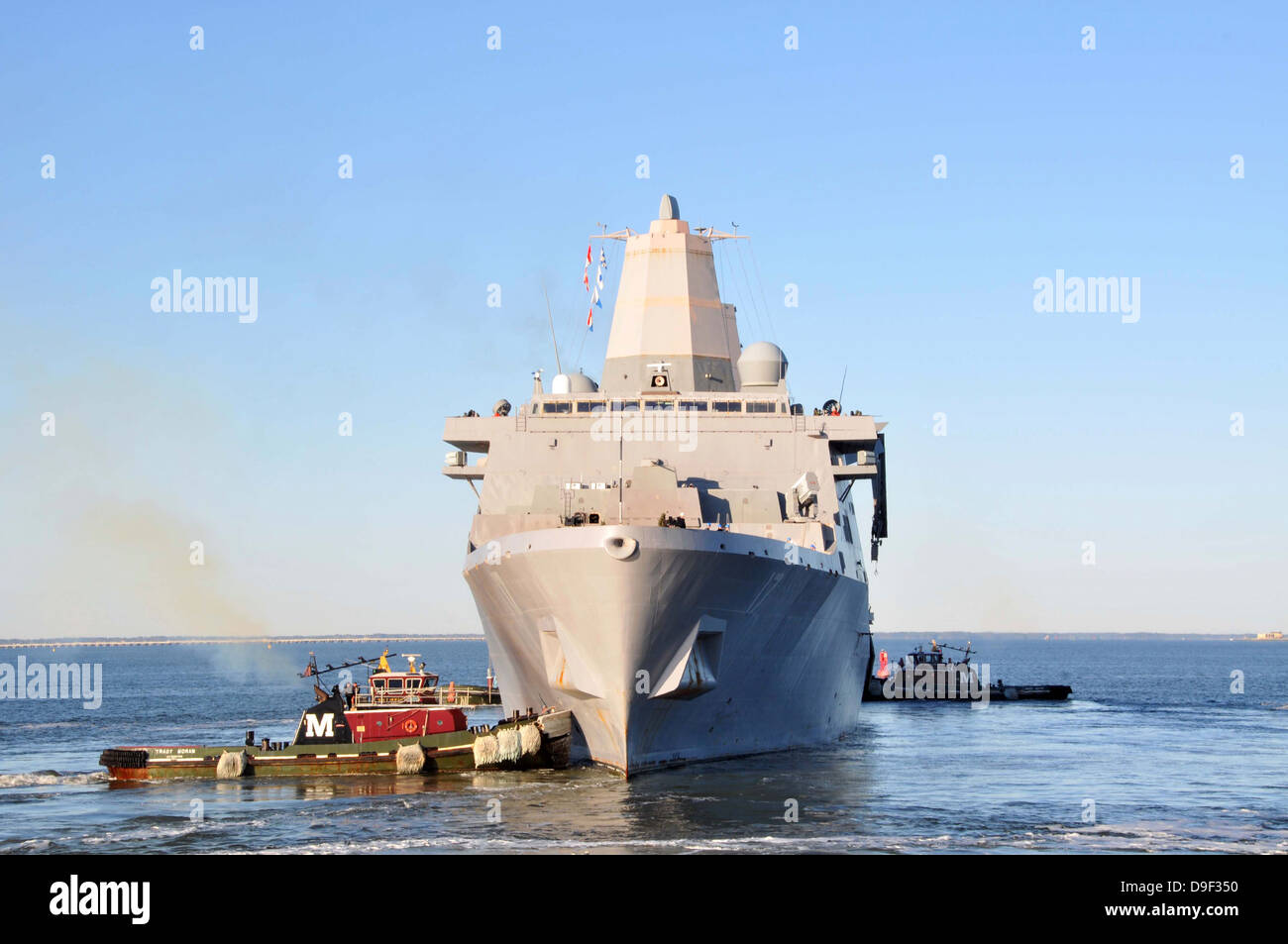 Amphibische Dock Transportschiff USS San Antonio. Stockfoto