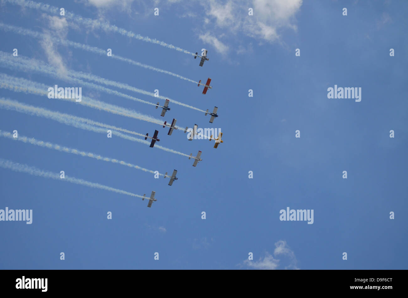 Das Team RV-Kunstflug-Team Durchführung in den Himmel über Lakeland, Florida. Stockfoto
