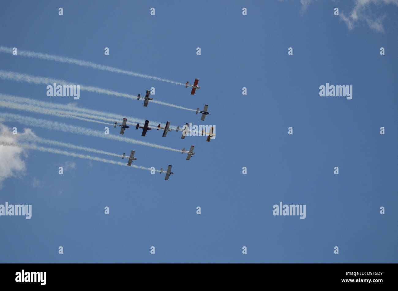 Das Team RV-Kunstflug-Team Durchführung in den Himmel über Lakeland, Florida. Stockfoto