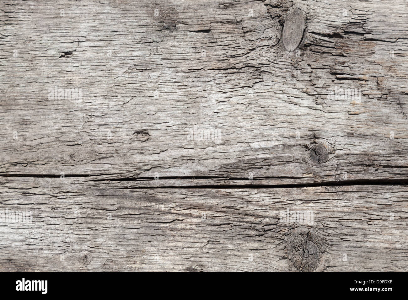 Textur der alten verwitterten grauen Holzbrett Stockfoto
