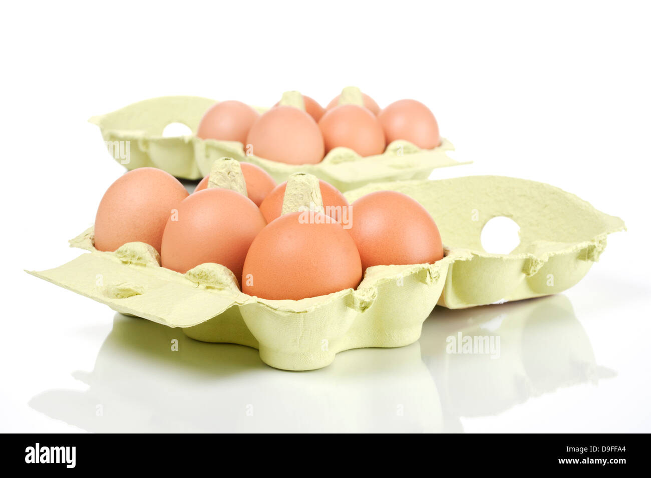 Paket mit Biologie Eiern Stapel von Bio-Eiern Stockfoto