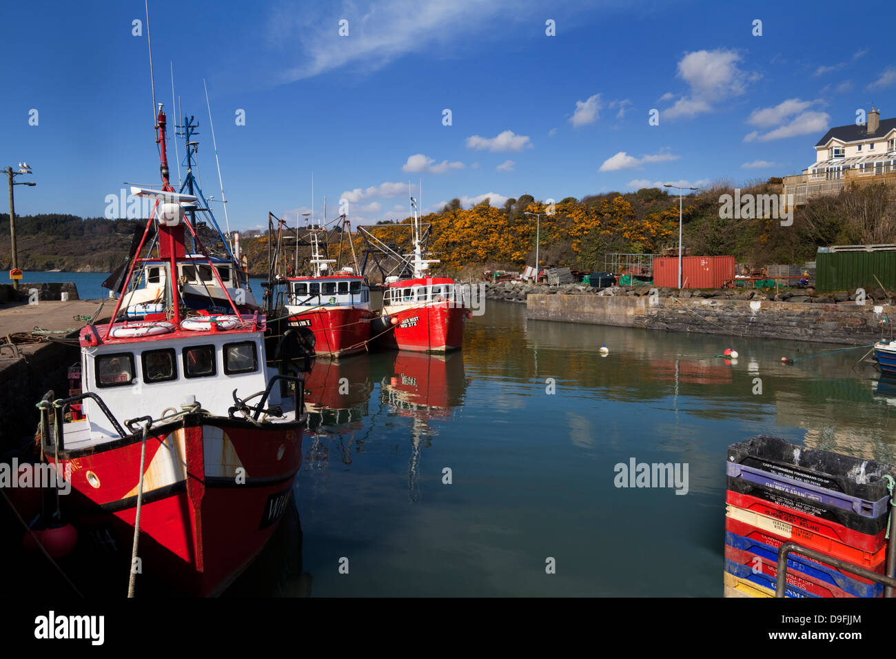 Angelboote/Fischerboote in den Hafen Duncannon, Haken, County Wexford, Irland Stockfoto