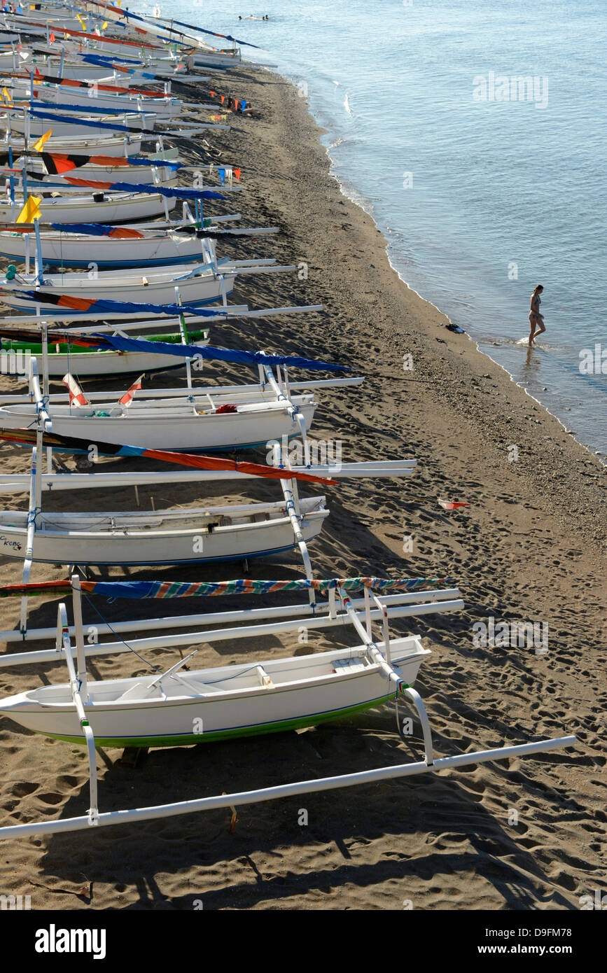 Angelboote/Fischerboote, Amed, Bali, Indonesien, Südostasien Stockfoto