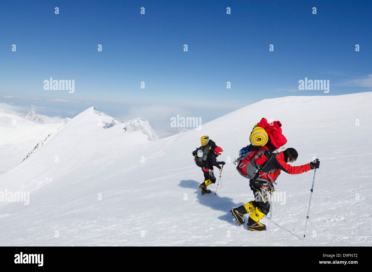 Klettern Expedition auf den Mount McKinley, 6194m, Denali National Park, Alaska, USA Stockfoto