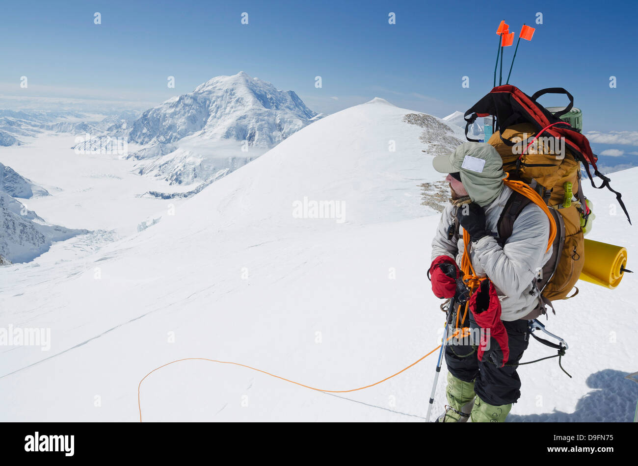 Klettern Expedition auf den Mount McKinley, 6194m, Denali National Park, Alaska, USA Stockfoto