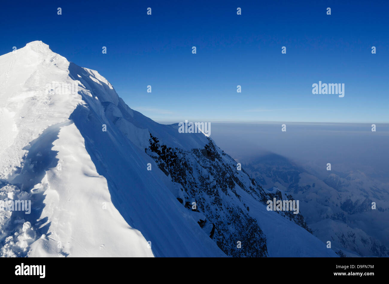 Gipfelgrat Klettern Expedition auf den Mount McKinley, 6194m, Denali National Park, Alaska, USA Stockfoto