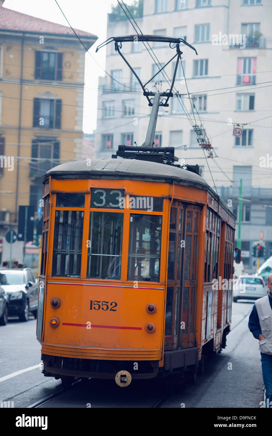 Europa, Italien, Lombardei, Mailand, Straßenbahn Stockfoto