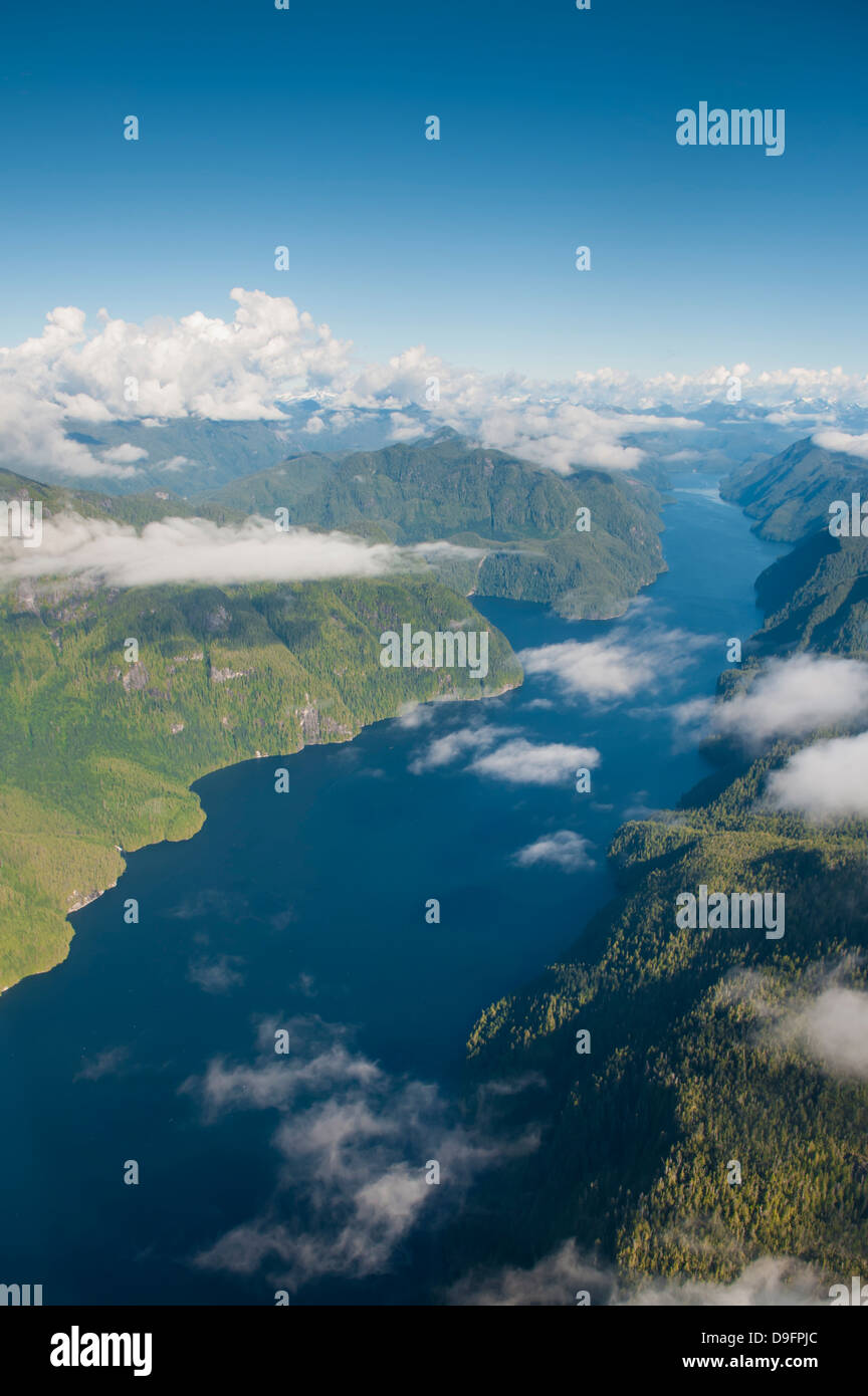 Küstenlandschaft in Great Bear Rainforest, British Columbia, Kanada Stockfoto