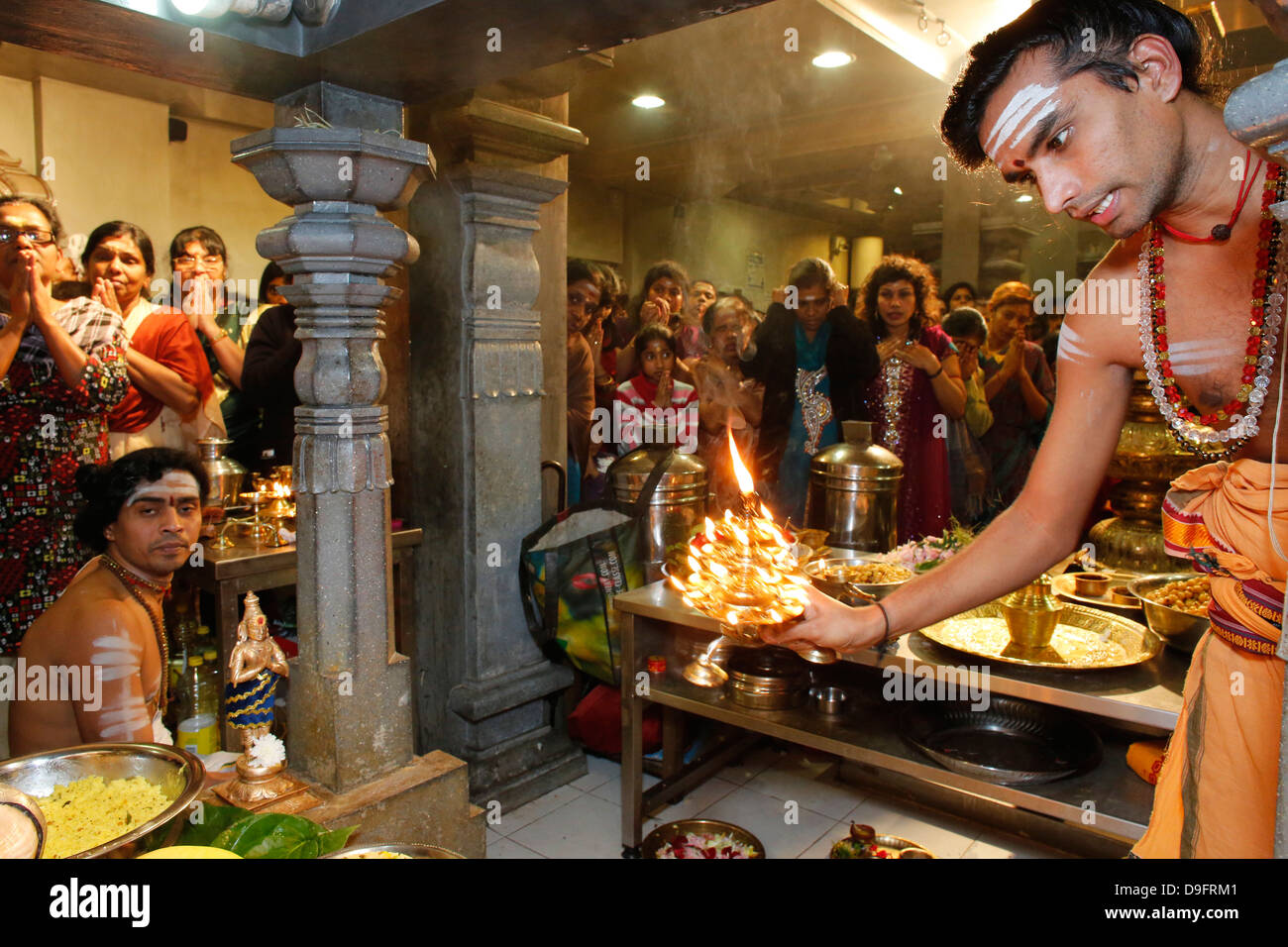 Feier im Paris Ganesh Tempel, Paris, Frankreich Stockfoto