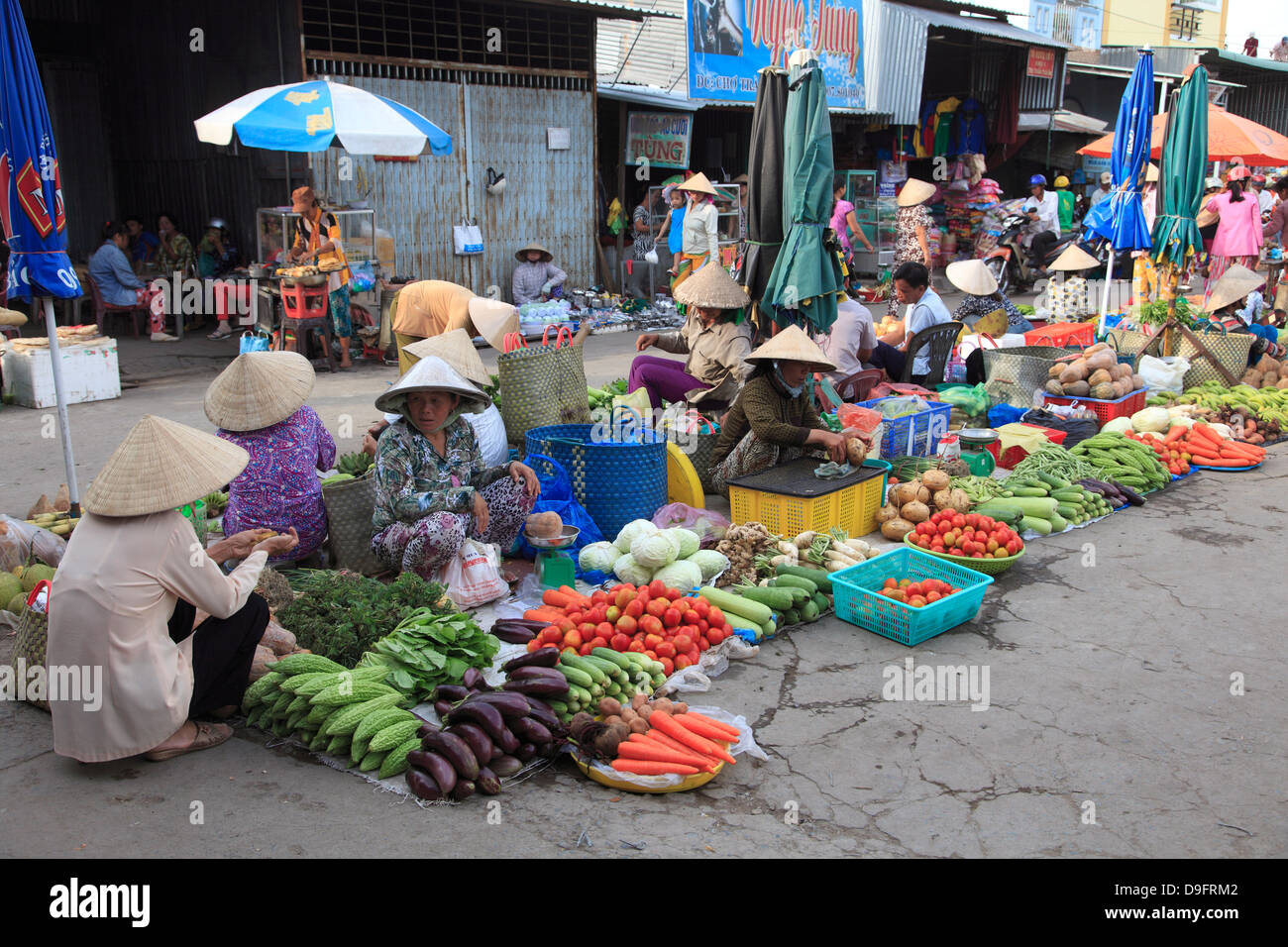 Markt, Tra auf Mekong Delta, Provinz Vinh Long, Vietnam, Indochina, Südost-Asien Stockfoto