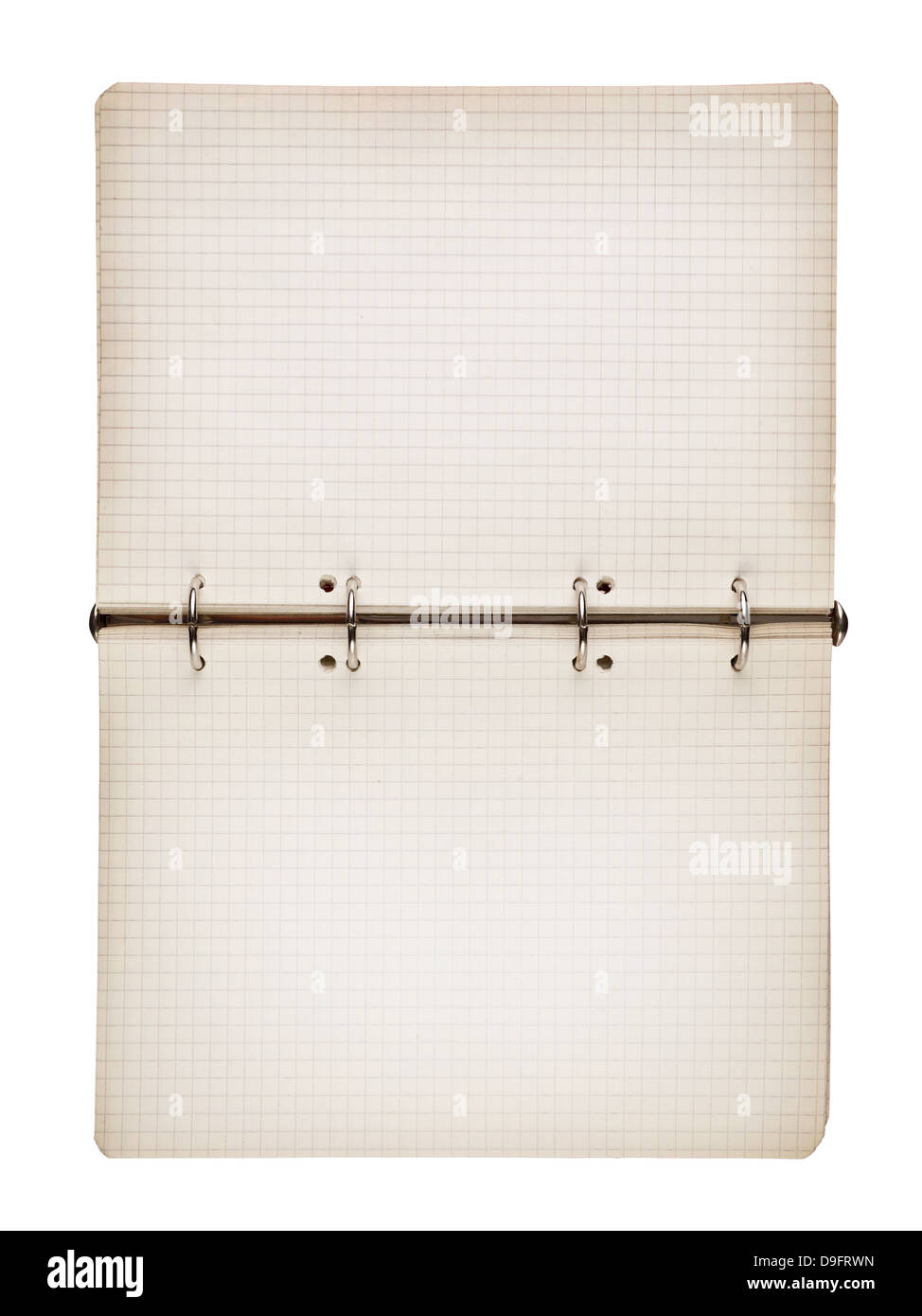Leere offene Notizblock isoliert auf weiss Stockfoto