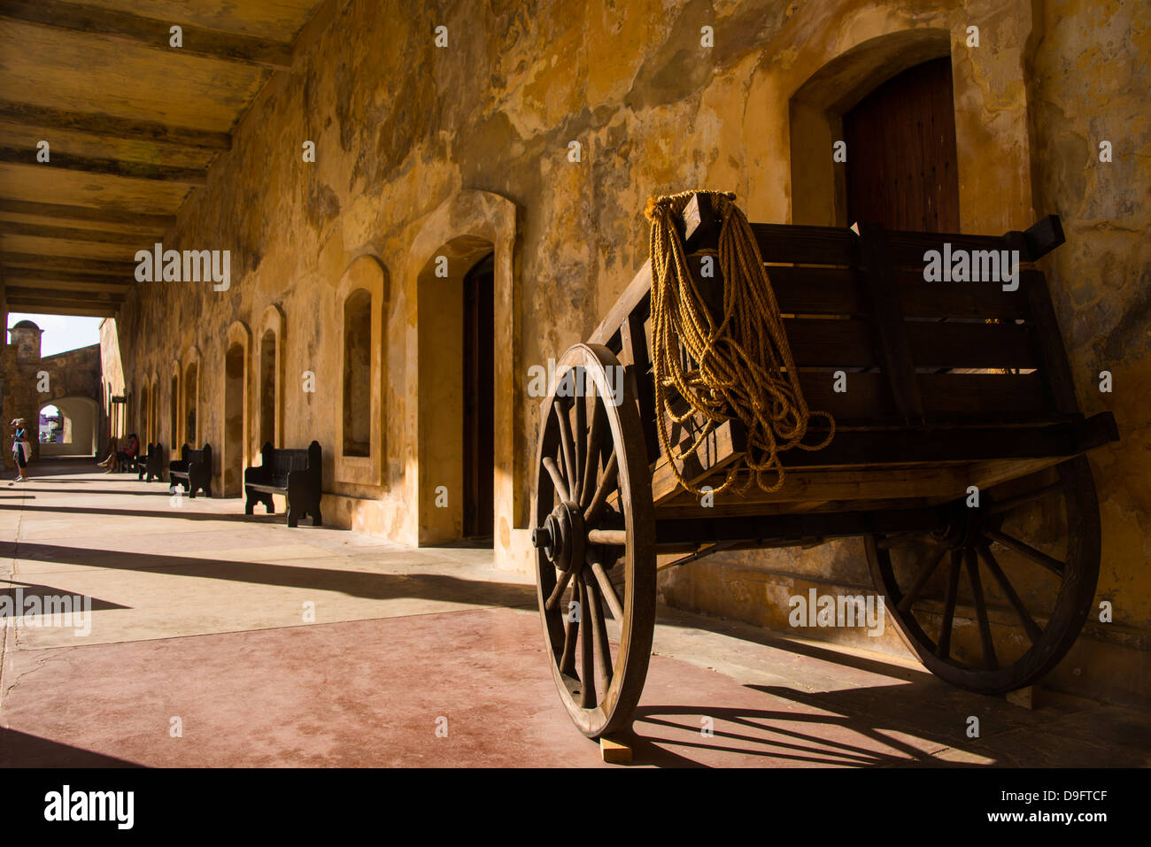 Alte Wagen, San Felipe del Morro, UNESCO-Weltkulturerbe, San Juan, Puerto Rico, West Indies, Karibik Stockfoto