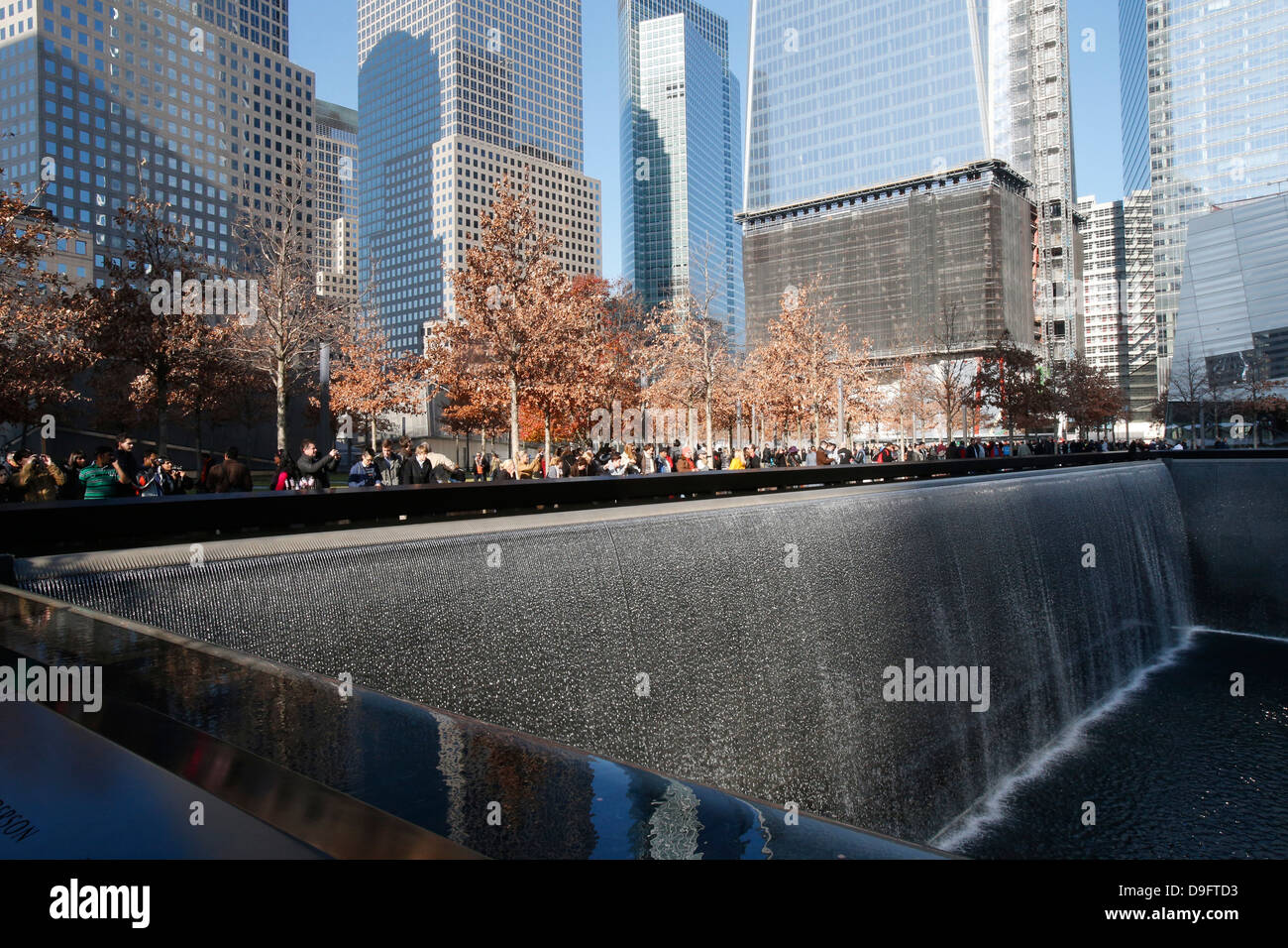 Ground Zero, das National 9/11 Memorial auf dem Gelände des World Trade Center in Lower Manhattan, New York, USA Stockfoto