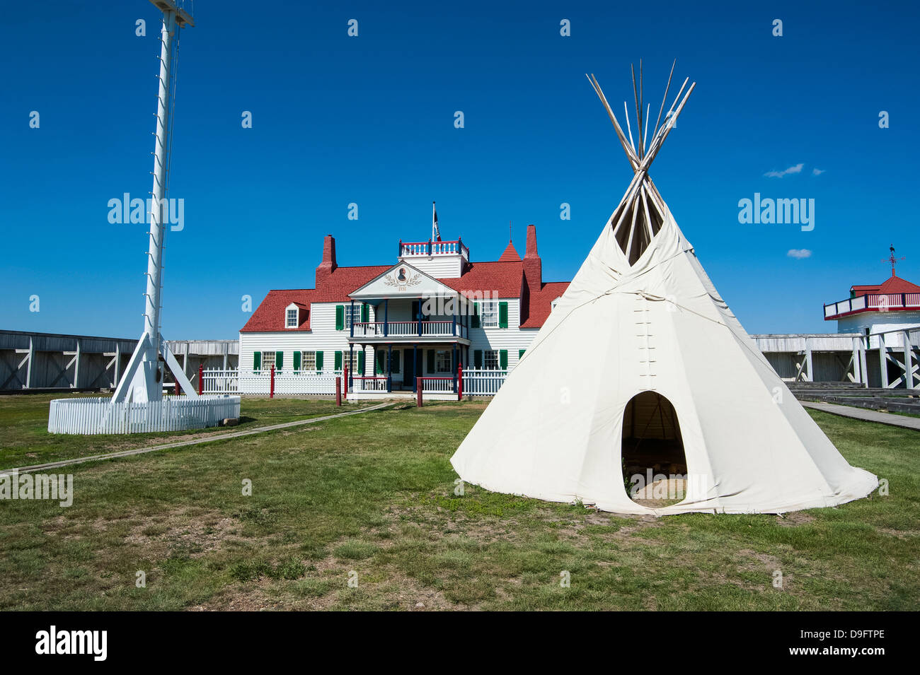 Indische Wigwam in Fort Union, North Dakota, USA Stockfoto