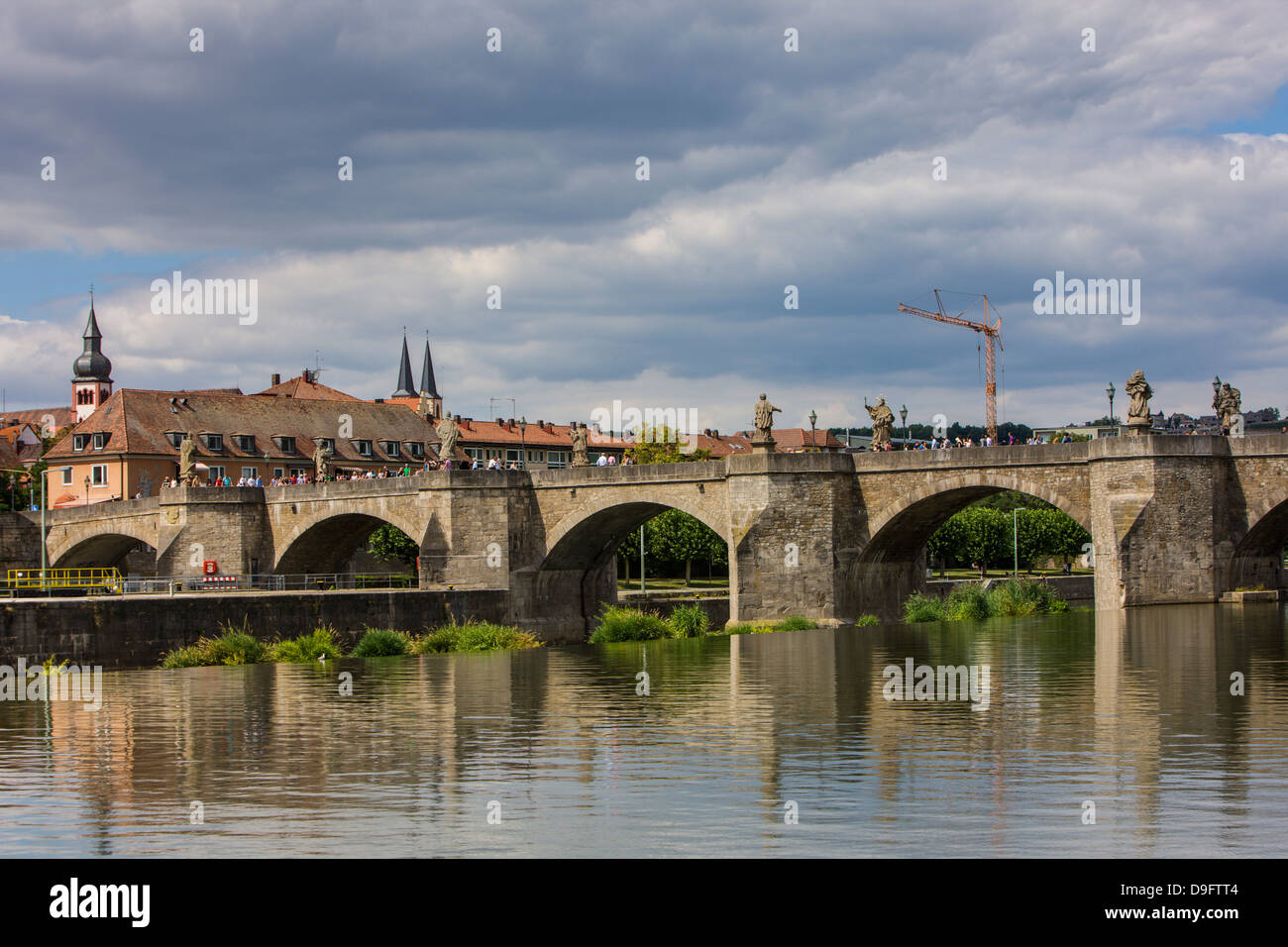 Alte Mainbrücke, Würzburg, Franken, Bayern, Deutschland Stockfoto