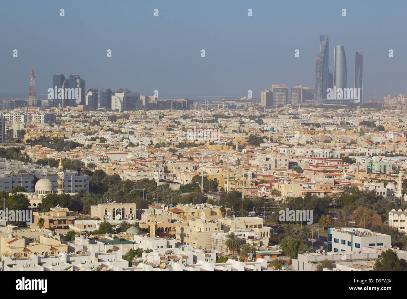 City Skyline, Abu Dhabi, Vereinigte Arabische Emirate, Naher Osten Stockfoto