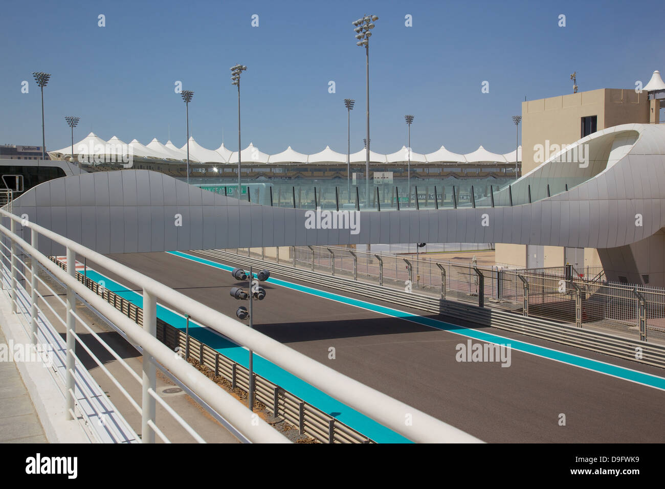 Formel 1-Rennstrecke, Yas Island, Abu Dhabi, Vereinigte Arabische Emirate, Naher Osten Stockfoto